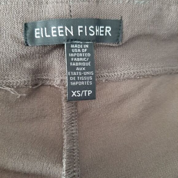 EILEEN FISHER Washable Stretch Crepe Pant Slim Fit Ankle Brown Sz XS - Picture 10 of 11